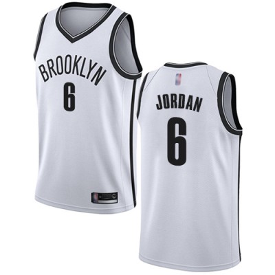 NikeBrooklyn Nets #6 DeAndre Jordan White Youth NBA Swingman Association Edition Jersey